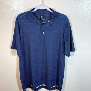 FootJoy Dot Geo Lisle Men's polo in blue size Large